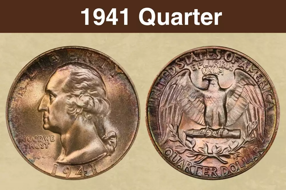 1941 Washington Quarter obverse and reverse showing George Washington portrait and heraldic eagle